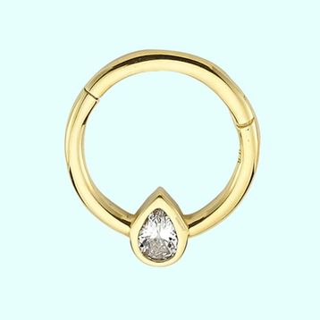 Sembol Gold Damla Tektaş 14 Ayar Altın Halka Piercing