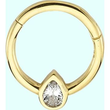 Sembol Gold Damla Tektaş 14 Ayar Altın Halka Piercing