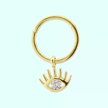 Sembol Gold Göz 14 Ayar Altın Halka Piercing