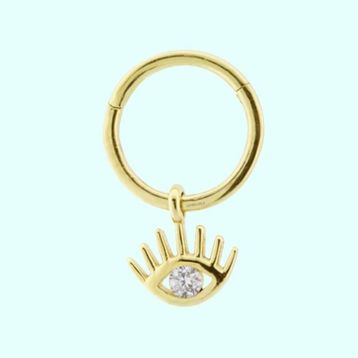 Sembol Gold Göz 14 Ayar Altın Halka Piercing