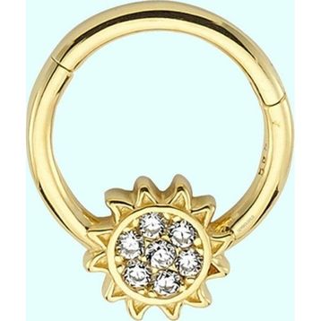 Sembol Gold Güneş 14 Ayar Altın Halka Piercing