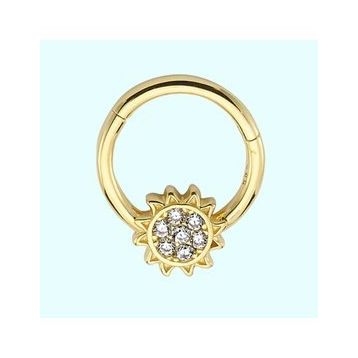 Sembol Gold Güneş 14 Ayar Altın Halka Piercing