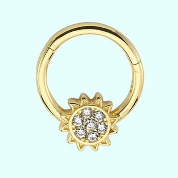Sembol Gold Güneş 14 Ayar Altın Halka Piercing