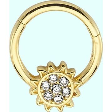 Sembol Gold Güneş 14 Ayar Altın Halka Piercing