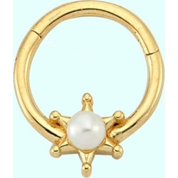 Sembol Gold İnci 14 Ayar Kartanesi Altın Halka Piercing
