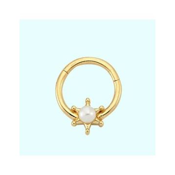 Sembol Gold İnci 14 Ayar Kartanesi Altın Halka Piercing