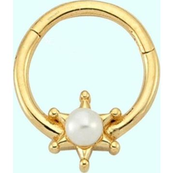 Sembol Gold İnci 14 Ayar Kartanesi Altın Halka Piercing