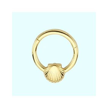 Sembol Gold İstiridye 14 Ayar Altın Halka Piercing