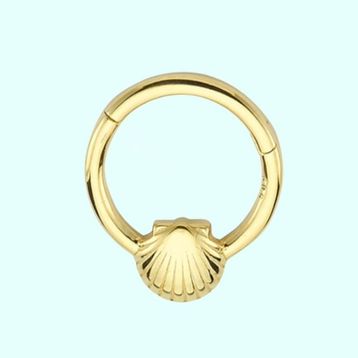 Sembol Gold İstiridye 14 Ayar Altın Halka Piercing