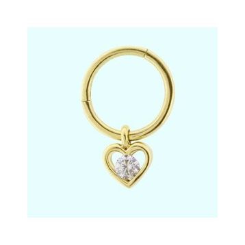 Sembol Gold Kalp 14 Ayar Altın Halka Piercing