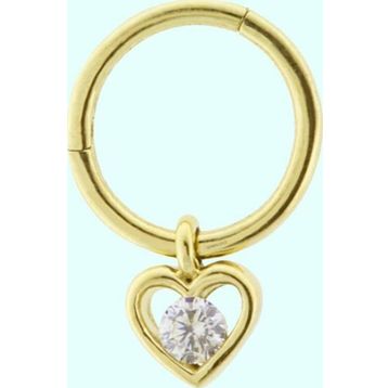 Sembol Gold Kalp 14 Ayar Altın Halka Piercing