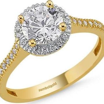 Sembol Gold Pırlanta Montür Altın Tektaş Yüzük