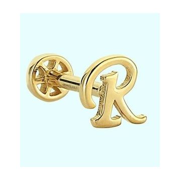 Sembol Gold -R- Harf 14 Ayar Tragus Altın Piercing