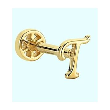 Sembol Gold -T- Harf 14 Ayar Tragus Altın Piercing