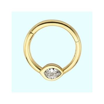 Sembol Gold Tektaş Göz 14 Ayar Altın Halka Piercing