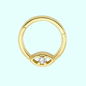 Sembol Gold Tektaş Göz 14 Ayar Altın Halka Piercing