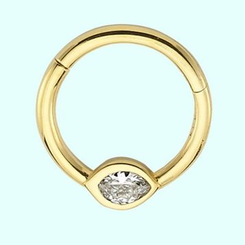 Sembol Gold Tektaş Göz 14 Ayar Altın Halka Piercing