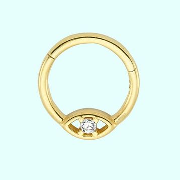 Sembol Gold Tektaş Göz 14 Ayar Altın Halka Piercing