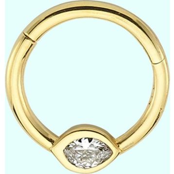 Sembol Gold Tektaş Göz 14 Ayar Altın Halka Piercing
