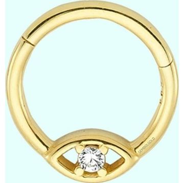 Sembol Gold Tektaş Göz 14 Ayar Altın Halka Piercing