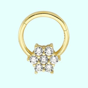 Sembol Gold Tektaş Kartanesi 14 Ayar Altın Halka Piercing
