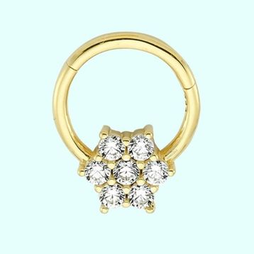 Sembol Gold Tektaş Kartanesi 14 Ayar Altın Halka Piercing
