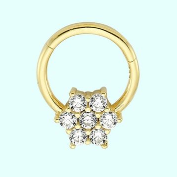 Sembol Gold Tektaş Kartanesi 14 Ayar Altın Halka Piercing