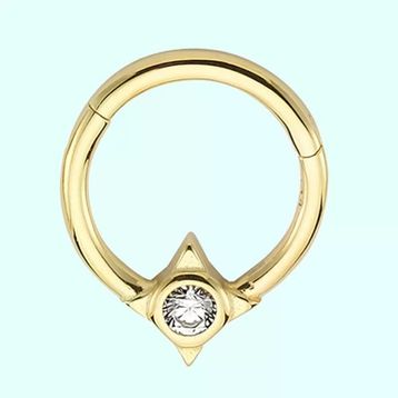 Sembol Gold Tektaş Pusula 14 Ayar Altın Halka Piercing