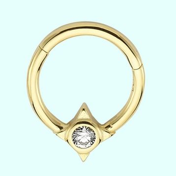 Sembol Gold Tektaş Pusula 14 Ayar Altın Halka Piercing