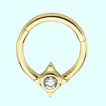Sembol Gold Tektaş Pusula 14 Ayar Altın Halka Piercing