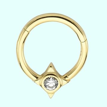 Sembol Gold Tektaş Pusula 14 Ayar Altın Halka Piercing