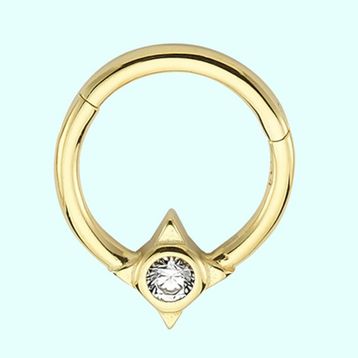 Sembol Gold Tektaş Pusula 14 Ayar Altın Halka Piercing