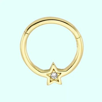 Sembol Gold Yıldız 14 Ayar Altın Halka Piercing