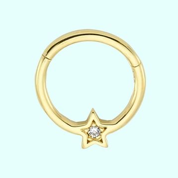 Sembol Gold Yıldız 14 Ayar Altın Halka Piercing