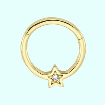 Sembol Gold Yıldız 14 Ayar Altın Halka Piercing