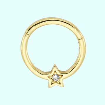 Sembol Gold Yıldız 14 Ayar Altın Halka Piercing