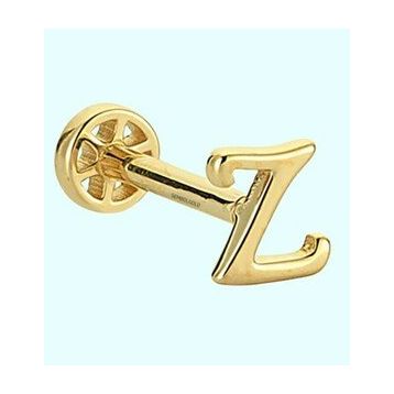 Sembol Gold Z Harf 14 Ayar Tragus Altın Piercing