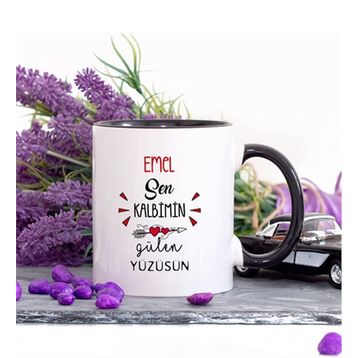 Sen Kalbimin Gülen Yüzüsün Lacivert Kupa Bardak