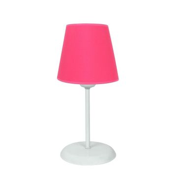 Şenay Koyu Pembe Aydınlatma Metal Ayak Modern Konik Kumaş Abajur