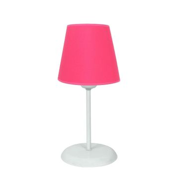 Şenay Koyu Pembe Aydınlatma Metal Ayak Modern Konik Kumaş Abajur
