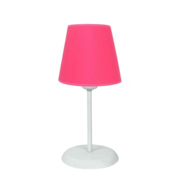Şenay Koyu Pembe Aydınlatma Metal Ayak Modern Konik Kumaş Abajur