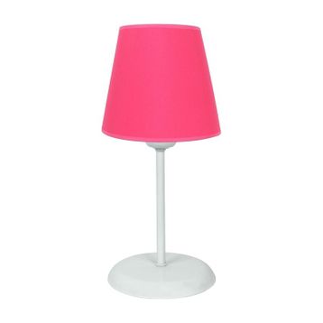 Şenay Koyu Pembe Aydınlatma Metal Ayak Modern Konik Kumaş Abajur