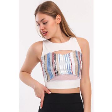 Sense Blz32119 Siyah Fermuarlı Önü Payetli Büstiyer