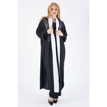 Sense kmn31526 Siyah Babil Kumaş Kimono