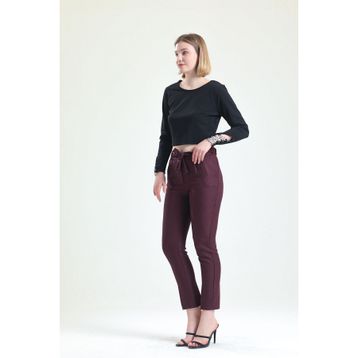 Sense PNT19022 Mor Beli Kemerli Bilekte Kadın Pantolon