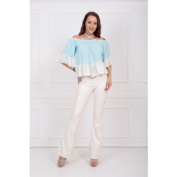 Sense PNT32439 İspanyol Paça Kemerli Örme Kumaş Pantolon