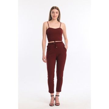 Sense PNT33885 Beli Lastikli Cepli Bağuclu Scuba Krep Pantolon