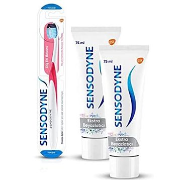 Sensodyne Beyazlatıcı 75 ml x 2 Adet Diş Macunu + Diş Eti Bakımı Fırça