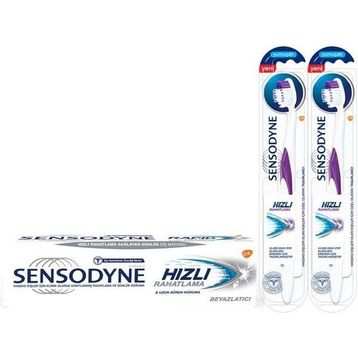 Sensodyne Hızlı Rahatlama Beyazlatıcı 75 ml Diş Macunu+Yumuşak 2'li Diş Fırçası