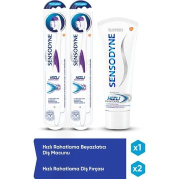 Sensodyne Hızlı Rahatlama Beyazlatıcı 75 ml Diş Macunu+Yumuşak 2'li Diş Fırçası